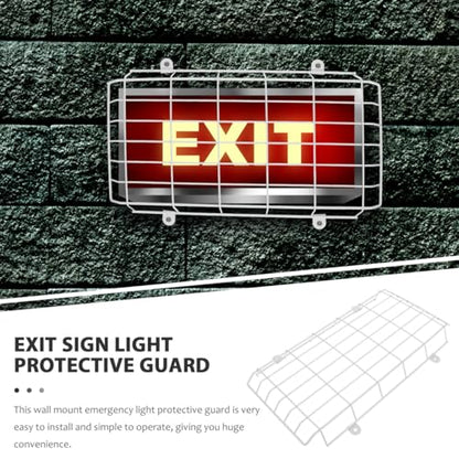 BESPORTBLE Exit Light Protective, Emergency Light Wall Wire Cages, Emergency Sign Protector Damage Wire Guard for Exit for Schools, Offices, and Public Spaces