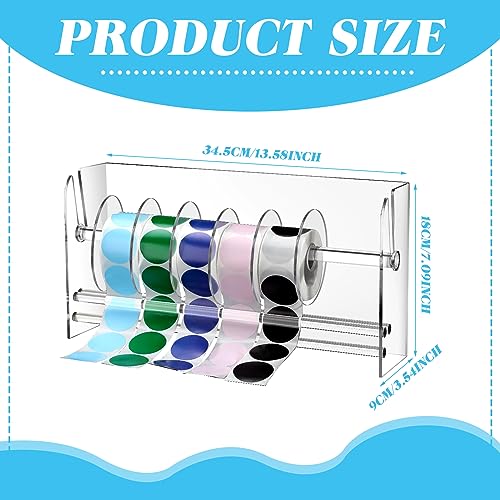 Qilery Sticker Holder Organizer Dispenser Acrylic Roll Label,9 Disks - style: 9 Disks