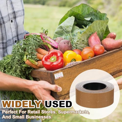 PATIKIL Pricing Labels Price Gun Labels Self-Adhesive 10 Rolls 5000pcs - color: Coffee