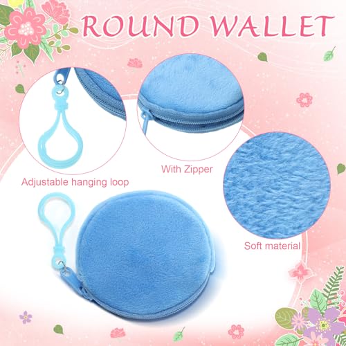 Sanwuta Canvas Tote Bags with Zipper Plush Purse Craft - color: Blue