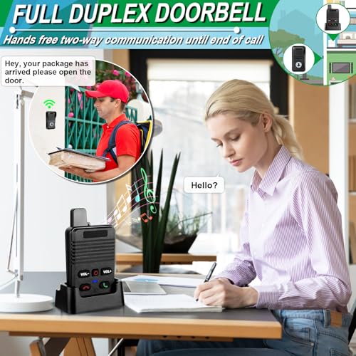 Doorbells, Full Duplex Wireless Doorbell with Intercom 1000ft Range - size: 2 Receiver+2 Transmitter