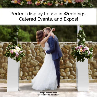 White Platform Display Box 12" x 12" x 40" No Lid Art Sculpture Pedestal Collectible Cube Cover Trophy Expo Event Wedding Reception 5 Sided by Marketing Holders - size: 12"w x 12"d x 40"h