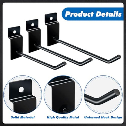 Slatwall Hooks 200Pcs - 4/6/8 Inch Slatwall Accessories - Hanging Hooks & Hangers for Garage, Shop, Retail Display