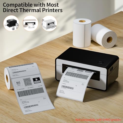 10 Rolls 4" x 6" Direct Thermal Printer Label, 250 Labels/Roll - size: 10 Rolls/2500 Labels