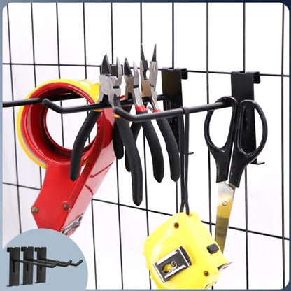 Gridwall Hooks 100 Pcs, 6 Inch Heavy Duty Display Hooks for Grid Wall Panels, Wire Gridwall Accessories for Retail Display Rack Hanging Storage (Black) - size: 6 Inch