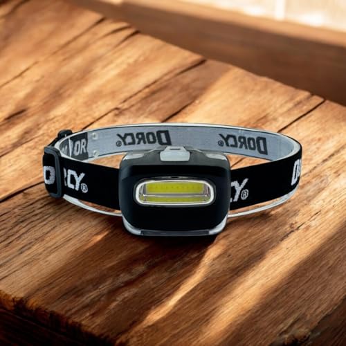 Dorcy 8-LED Adjustable LED Headlight Flashlight with Blinking Red Light Setting and Push Button Switch, Black (41-2095)