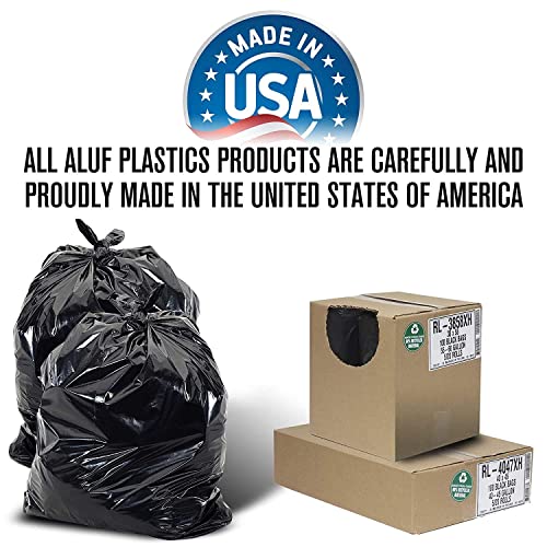 Aluf Plastics T-Tough Roll Pack Low Density Repro Blend Star Seal Coreless Rolls Bag, 33 Gallon 2 Mil, 39" Length x 33" Width, XXH Strength, Black (Pack of 400) - color: Black, style: 33 Gal, 1.5 Mil, 400 Count