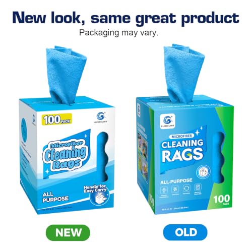 GLIMGLINT Reusable Shop Towels, 100 Pack Microfiber Cleaning Cloth, 11 x9 - color: Blue
