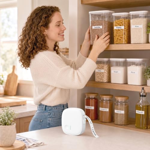 Mini Label Maker Machine with Tape AH-P05, Portable Bluetooth Mini Label Printer, Wireless Thermal Label Maker, Waterproof & Rechargeable, Built-in Cutter, for Home, Office, Kitchen – Green