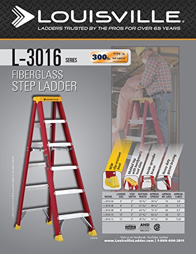 Louisville Ladder L-3016-12 Step Ladder, 12 Feet - size: 12 feet