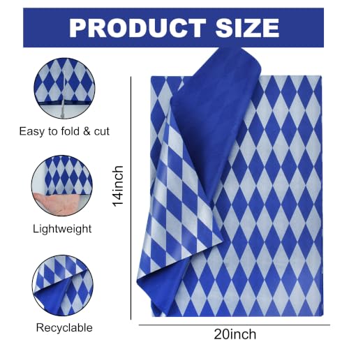 BEISHIDA Blue and Silver Diamond Tissue Paper Bulk,Holiday Wrapping Tissue Paper for Gift Bags, 14 x 20 Inch Gift Wrap for Father's Day Graduation Birthday Retirement Party DIY Crafts,50 Sheets - color: 50-bsilver