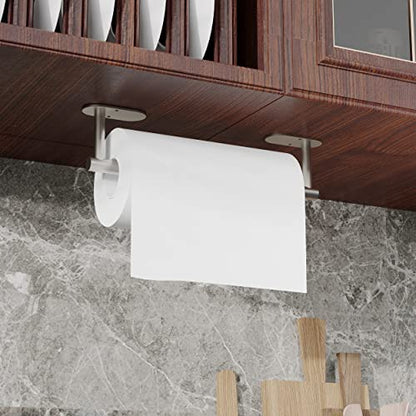 RUACQ Paper Towel Holder Under Cabinet, Stainless Steel, Silver - color: Sliver, size: Standard - Oval