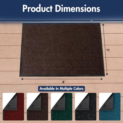 Notrax 109 Industrial Door Mat, 3' x 4' Brown, Made in the USA - color: Brown, size: 3' x 4' (Rectangular)
