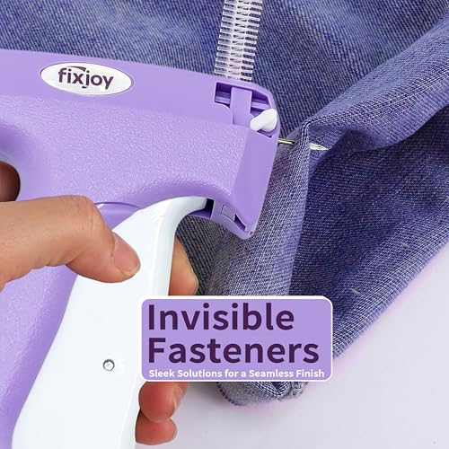 Upgraded Stitch Gun for clothes-Handheld sewing Kit & Hemming-Micro Tagging tool with Safety Storage Box, 6 Needles, 2000 Fasteners in Black and White - No Jam Quick Clothing Fixer(Purple)