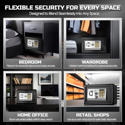 Flexzion Small Drop Safe Box with Digital Keypad, 12 x 8 x 8 in, Black - color: Black, size: Small (0.44 Cubic Feet)