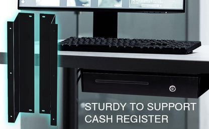 Cash Drawer Under Counter Mount Brackets 1.8 x 13.3 x 3.8 Inches - Black - color: Black, size: 13 Inches (1 Pack)