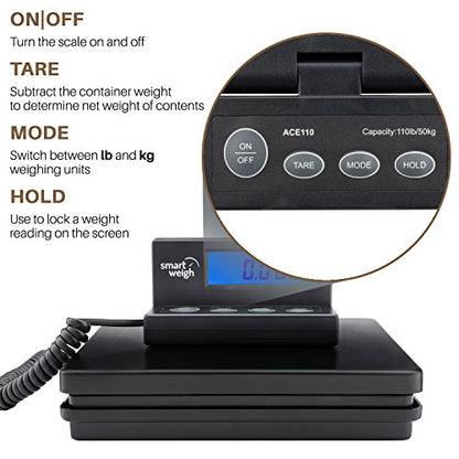 Smart Weigh Shipping & Postal Scale, 110 lb (50 kg) x 0.1 oz, Wall-Mount - color: 110 lbs
