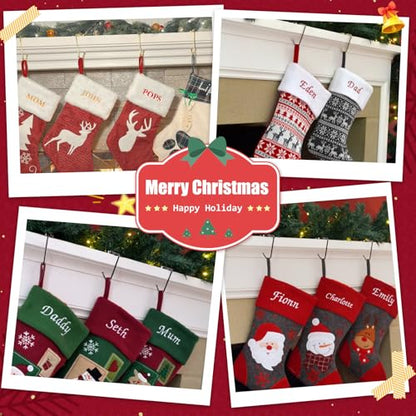 Nackiy Christmas Stocking Holders for Mantle, Non-Slip Safety Fireplace Mantel Stocking Hooks with Separate Adhesive Strips, Silicone Pad Grip Hanger for Xmas Party Decoration (Bronze 6Pcs, 6) - style: Bronze 6Pcs