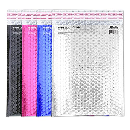 BAZIC Products #5 Metallic Bubble Mailers, 10.5 x 15 In, 4-Set - size: 4-Pack