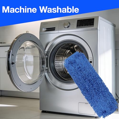 2 Pack 36 inch Fiber Microfiber Dust Mop Head Replacements Pads, Large Commercial Mop Head Replacement for Industrial Dust Mop Head Floor Cleaning, Office, School, Restaurant, Hospital Reusable - size: 2-fiber-bule