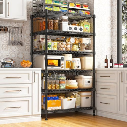 REIBII 70" H Wire Shelving, Space Saving & 6 Tier Adjustable, for Laundry - size: 【6 Tier】71"H x 21.65"W x 11.8"D