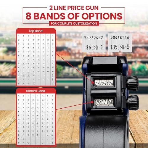 Perco Pro 2 Line Price Gun Labeler Kit - Includes 2 Line Pricing Gun, 10,500 Plain White Labels, and Preloaded Inker - style: 2 Line Price Gun Kit