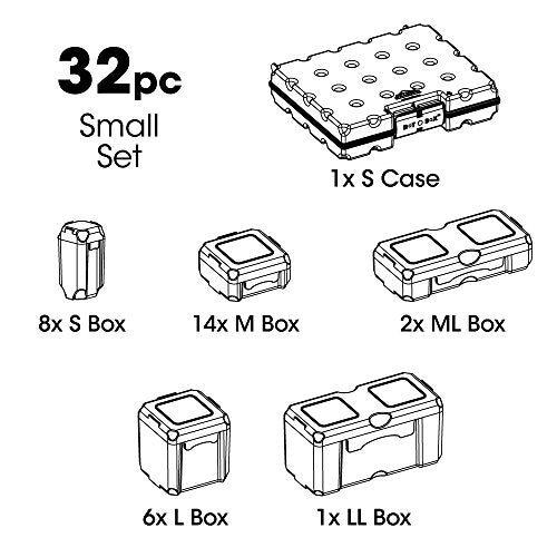 DotBox Small Set - 32 pcs - 31 Storage Boxes in a Carrying Case - size: Small Set