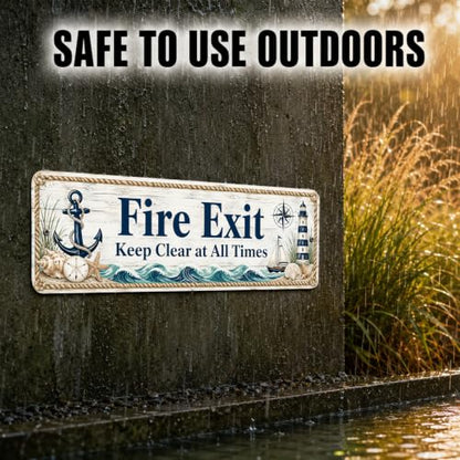 Fire Exit Coastal Business Sign - style: Fire Exit