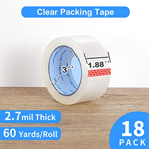 JARLINK 18 Rolls Clear Packing Tape, Heavy Duty Packaging Tape