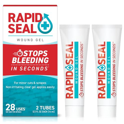 Rapid-Seal Hemostatic Wound Gel, 2 Tube, Stops Bleeding in Seconds - size: 2 Tubes (0.5 Fl Oz Each)