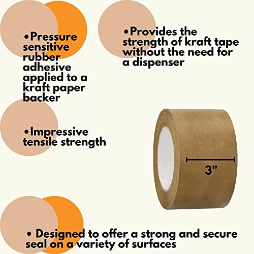 PSBM Flatback Kraft/Brown Packing Tape, 12 Rolls, 4.8 Mil Thick, 3 Inch Wide, 55 Yards Per Roll, Total 660 Yards for Packaging, Shipping, Moving & Sealing - size: 3 Inch x 55 Yards, style: 12 Rolls