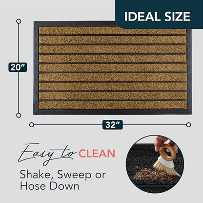 ubdyo Extra Durable Door Mat Outside Entrance (32" x 20", Bright Brown) - color: Bright Brown, size: 32'' x 20'' (Rectangular)