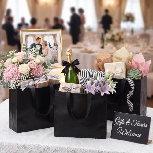 Eccliy 80 Pcs Reusable Gift Bags, Large, Black White - color: Black White, size: Large