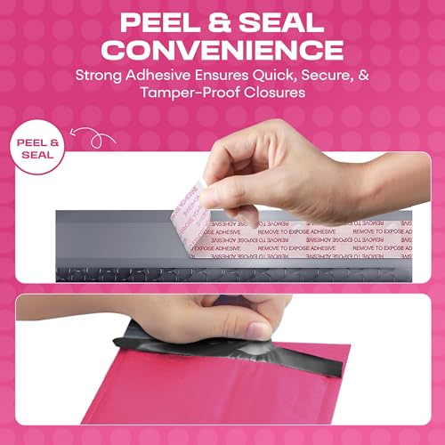 Hot Pink Bubble Mailers 4x8, Self Seal Poly Padded Envelopes #000, 500 Pack - color: Hot Pink, size: 4"x8" / 500 Pack