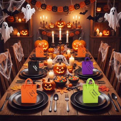 Sherr 100 Pcs Halloween Mini Gift Bags Bulk, 4 x 2.75 x 4.5 in Paper Bag - color: Halloween