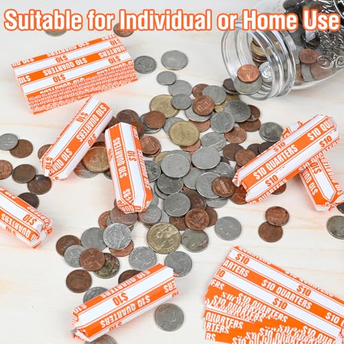 THEBLUETOUCH 100 pcs White Kraft Flat Coin Wrappers for Quarters - size: 100 Quarter Only