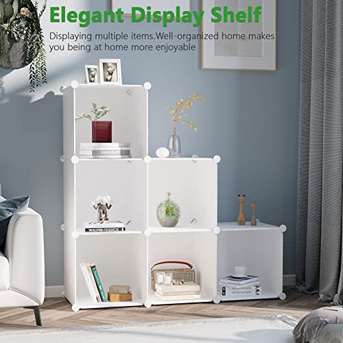 C&AHOME 6-Cube Storage Organizer Cube Shelf Closet Storage Bookcase, Milky - color: Milky