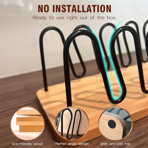 UdoUto Hat Organizer for Baseball Caps, 2 Pack Wood & Metal Hat Rack - color: Natural wood