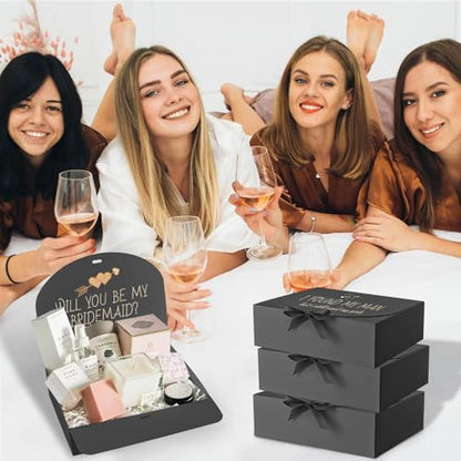 Ocmoiy 12 Pack Black Gift Boxes with Lids, 10.6 x 7.8 x 3.1 Inch - color: Black