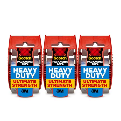 Scotch Heavy Duty Shipping Packing Tape, Clear, 1.88 in. x 22.2 yd. - size: 1.88 in x 22.2 yd (3 Rolls)