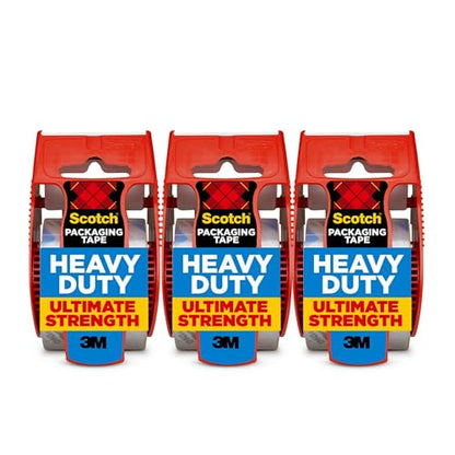 Scotch Heavy Duty Shipping Packing Tape, Clear, 1.88 in. x 22.2 yd. - size: 1.88 in x 22.2 yd (3 Rolls)