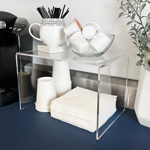 Plymor 8" H x 12" W x 8" D Clear Acrylic Rectangular Display Riser - size: 8" x 12" x 8"