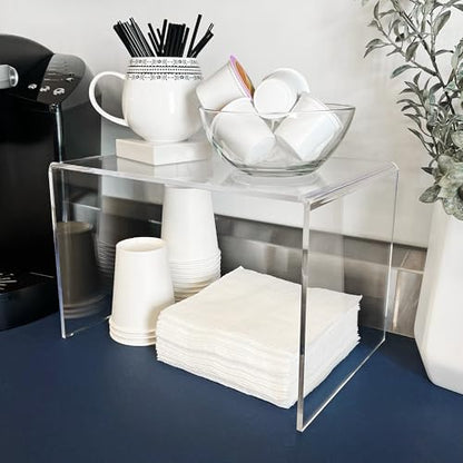 Plymor 8" H x 12" W x 8" D Clear Acrylic Rectangular Display Riser - size: 8" x 12" x 8"