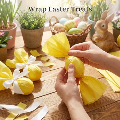 Koogel 330 Sheets Yellow Tissue Paper, 14 X 10 inches - color: Yellow