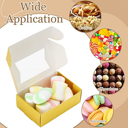 Yexiya 60 Pcs Soap Boxes with Window 3.55"x2.4"x1.2" Gift Set,Gold - color: Gold