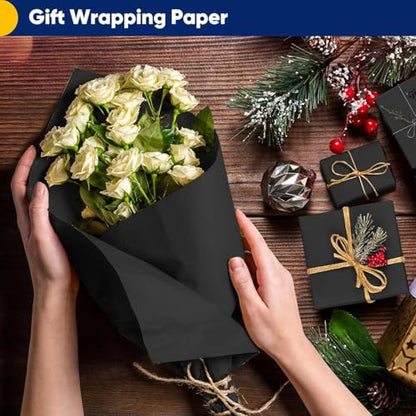 Vanhench Black Wrapping Paper Roll 17.5"×760" (63') - color: Black, size: 17.5" X 63'