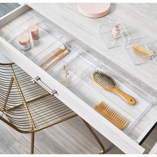 iDesign Clarity Collection Vanity Tray Organizer, 4" x 8" x 2", Clear - size: Small