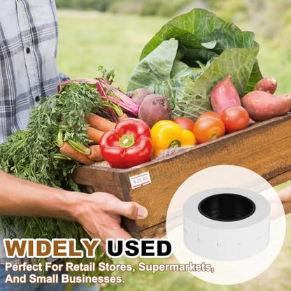 PATIKIL Pricing Labels Price Gun Labels Self-Adhesive 10 Rolls 5000pcs - color: White