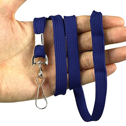 Beebel Lanyards 200 Pack Navy Blue Lanyards with Swivel Hook Clips for ID Name Badge Holder (Navy Blue, 200 Pack) - color: Navy Blue, size: 200 Pack