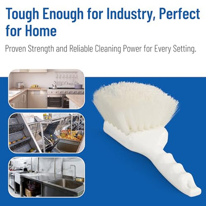 Sparta Nylon Utility Scrub Brush, 8 Inch, White - color: White/White